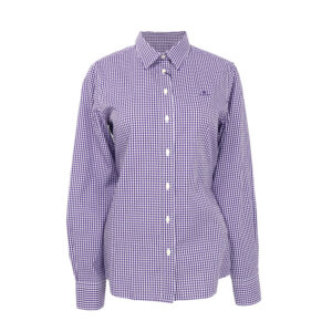 Gant női hosszú ujjú ing, lila kockás, 100% pamut