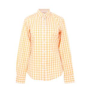 Gant női hosszú ujjú ing, sárga kockás, pamut
