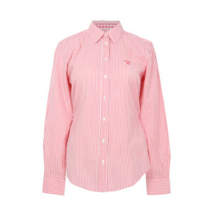 Gant női hosszú ujjú ing, lazacszín csíkos, pamut