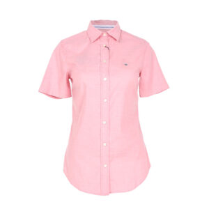 Gant női rövid ujjú ing, világos rózsaszín, pamut