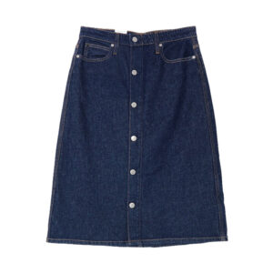 Calvin Klein női farmerszoknya, sötétkék, pamut, high rise, midi